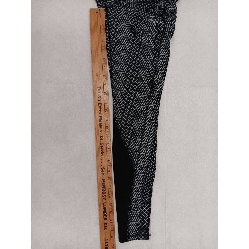 Puma Women's Black White Grid Print Activewear Leggings Style Size Small - Picture 4 of 11